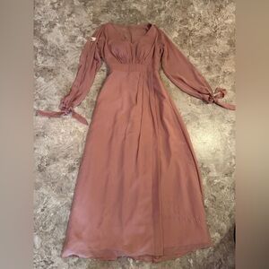 Azazie Pink Maxi Dress with Flowy Fabric and Elegant Silhouette